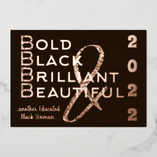 Bold, Black & Brilliant 2022 Graduation Invitation