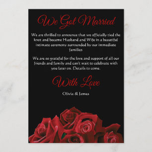 Bold Black Fantasy Dragon Sword Red Roses Invitation
