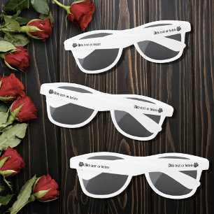 Bold Black Fantasy Dragon Sword Red Roses Sunglasses
