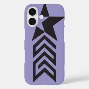 Bold Black Geometric Star iPhone 16 Case