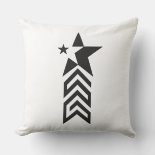 Bold Black Geometric Star Cushion