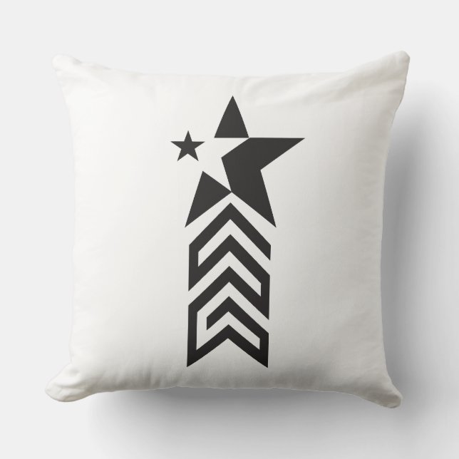 Bold Black Geometric Star Cushion (Front)