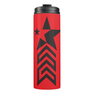 Bold Black Geometric Star Thermal Tumbler