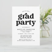 Bold Black Graduation Party Invitation (Standing Front)