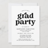 Bold Black Graduation Party Invitation (Front)
