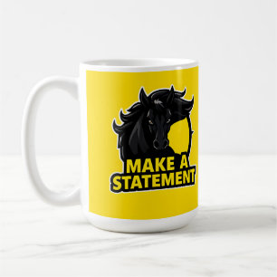 Bold Black Horse with Motivational Text Coffee Mug