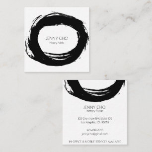 Bold Black Ink Paint Ring Notary Modern Simple Square Business Card