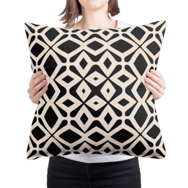 Bold Black & Ivory Geometric Pattern Design Cushion (Creator Uploaded)
