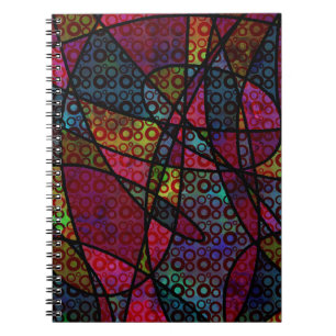 Bold Black Lines & Multicolored, Abstract Textures Spiral Notebook