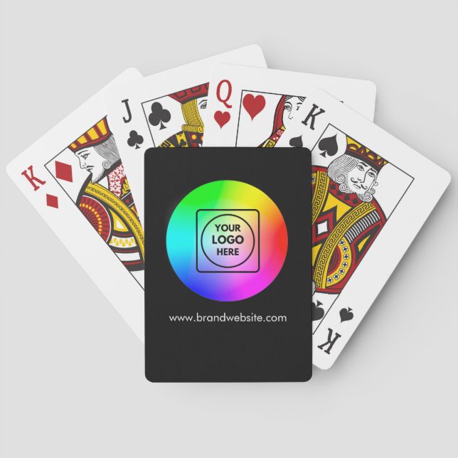 Bold Black Logo Branding Design Poker Cards (Back)