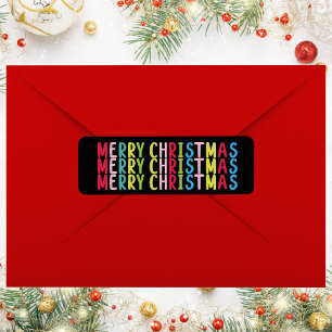 Bold Black Merry Christmas Repeat Text Design