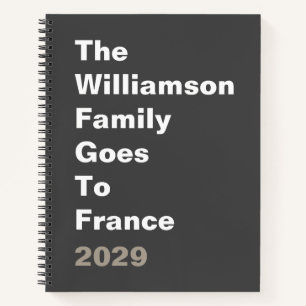 Bold Black Modern Personalised Travel Journal
