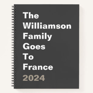Bold Black Modern Personalised Travel Journal