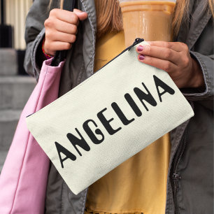 Bold Black Name Script Accessory Pouch