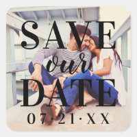 Bold Black Photo Overlay Wedding