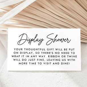 Bold Black Script Baby Shower Display Shower Enclosure Card