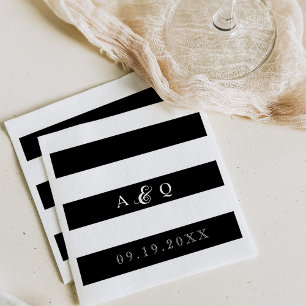 Bold Black Stripes Wedding Napkin