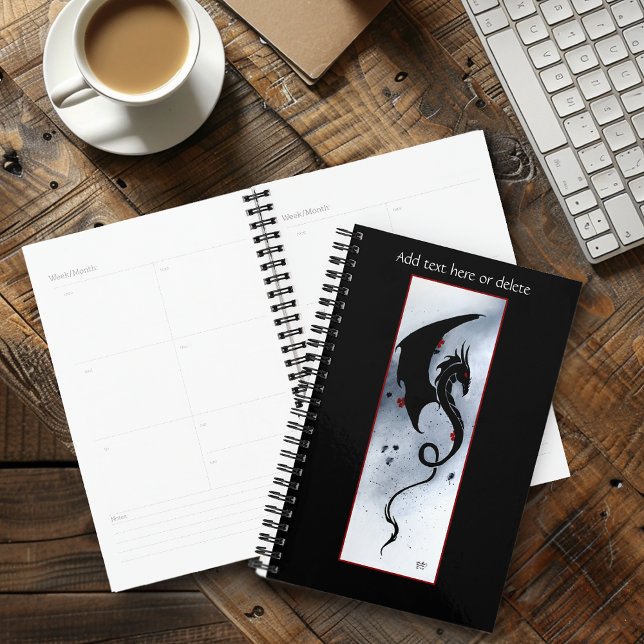 Bold Black Tribal Dragon Red Blue Flowers Planner (Creator Uploaded)