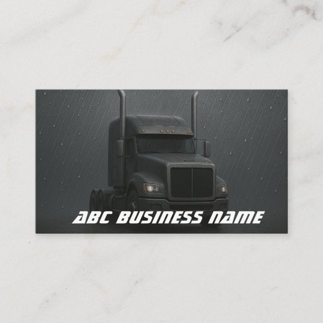 Bold Black Truck Design Moving Company Business Card (Front)