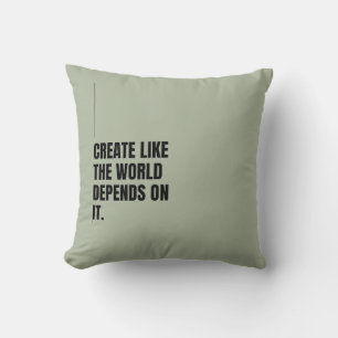 Bold Black Typography Artists Minimalist Powerful Cushion