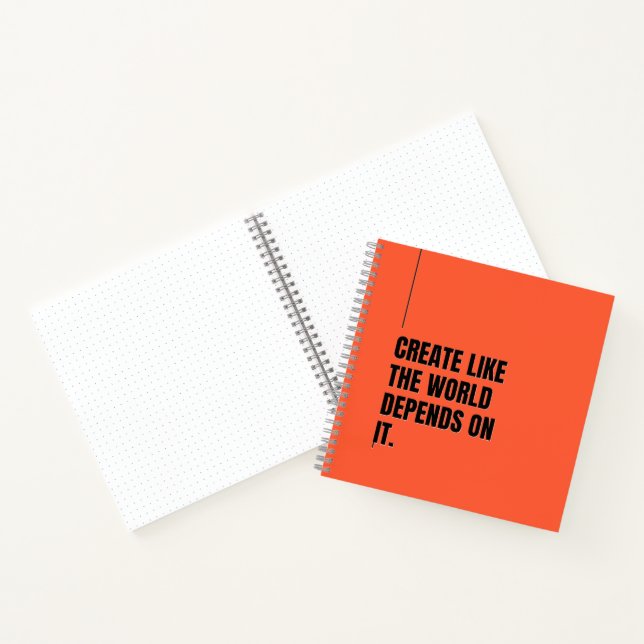 Bold Black Typography Artists Minimalist Powerful  Notebook (Inside)