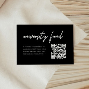 Bold Black University Fund QR Code Graduation Enclosure Card