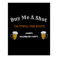 Bold Black White Bachelor Party Backdrop
