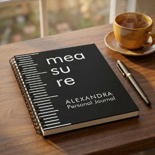 Bold Black White Measure Personal Journal