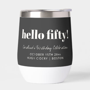 Bold Black White Modern 50th Birthday Custom Favou