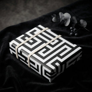 Bold Black & White Modern Geometric Luxury Wrapping Paper