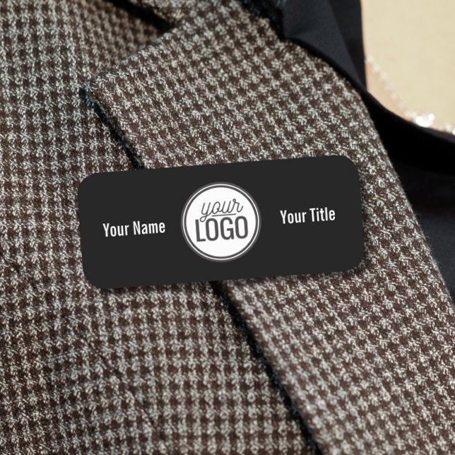 Bold Black & White Name & Logo Professional Tag (Creator Uploaded)