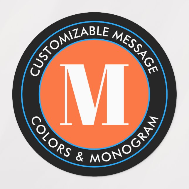 Bold Black White Orange Blue Circular Waterproof (Design 1)