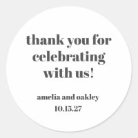 Bold Black White Retro Custom Wedding Thank You
