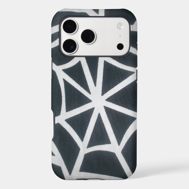 Bold Black & White Spider Web Geometric Pattern (Back)