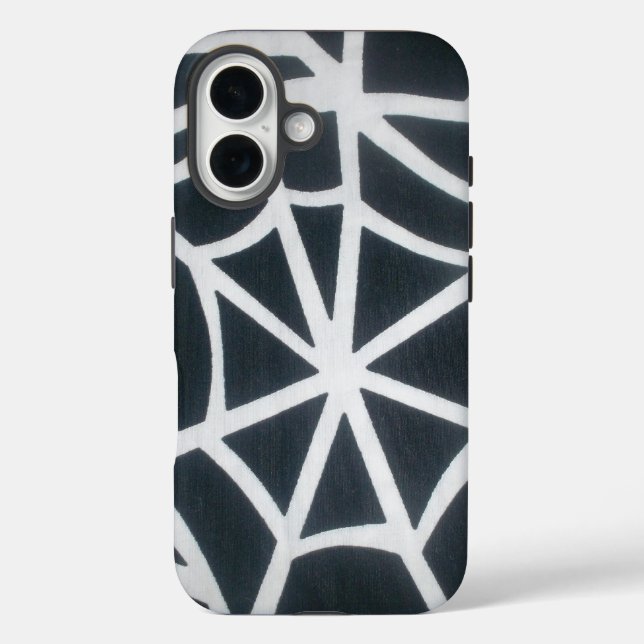 Bold Black & White Spider Web Geometric Pattern Case-Mate iPhone Case (Back)