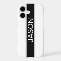Bold Black & White Stripe Editable Text