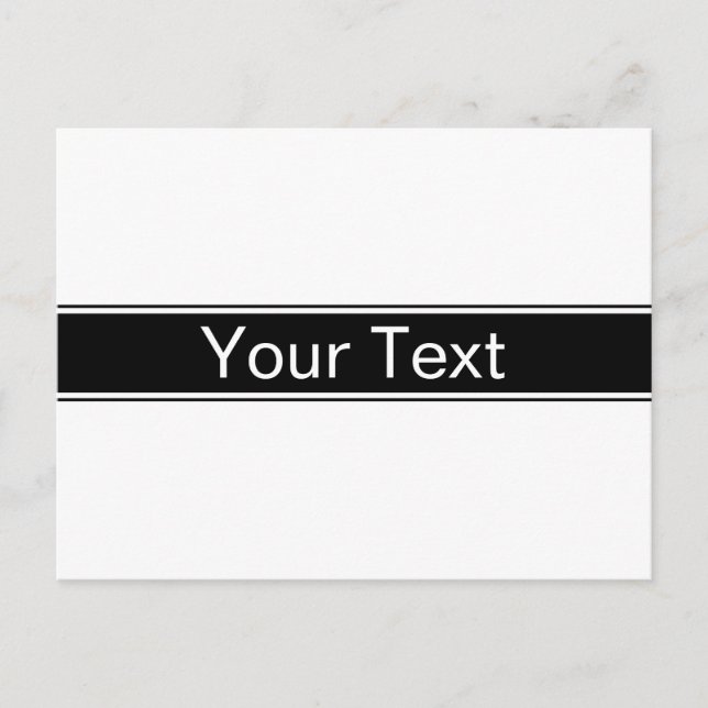 Bold Black & White Stripe Editable Text Holiday Postcard (Front)