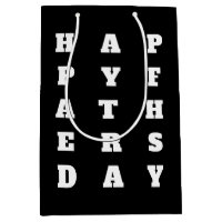 Bold Black White Typography Happy Fathers Day