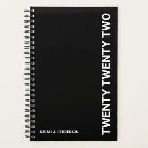 Bold Black White Typography Weekly Monthly Planner