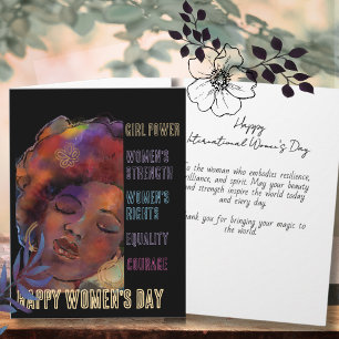 Bold Black Woman International Women's Day Card