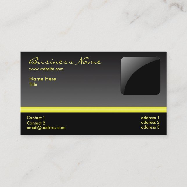 Bold Black & Yellow business card - add your logo (Front)