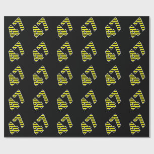 Bold, Black & Yellow Stripes 47 Event # (Birthday) Wrapping Paper
