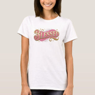 Bold BLESSED 2D Artistic Motif T-Shirt