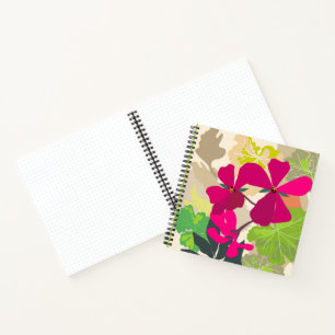 Bold Blooming Geraniums Florist Modern Notebook
