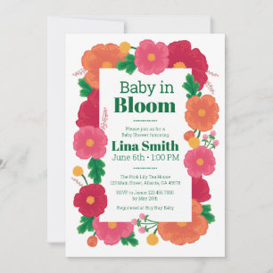 Bold Blooms Baby Shower Invitation