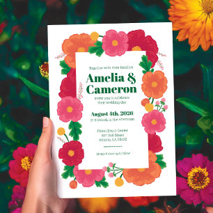 Bold Blooms Wedding Invitation