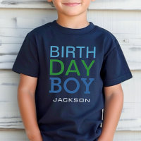 Bold Blue and Green Birthday Boy Toddler