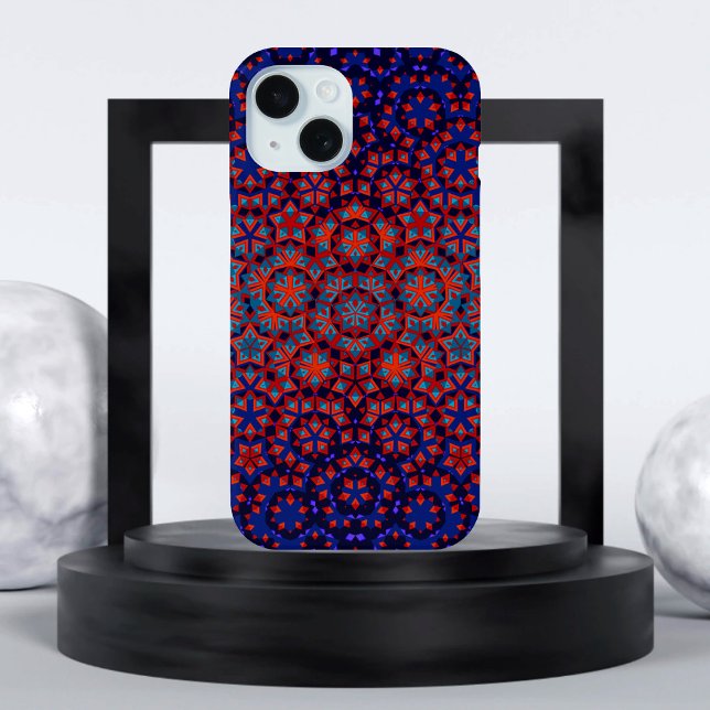 Bold Blue And Red Pattern iPhone / iPad case (Creator Uploaded)