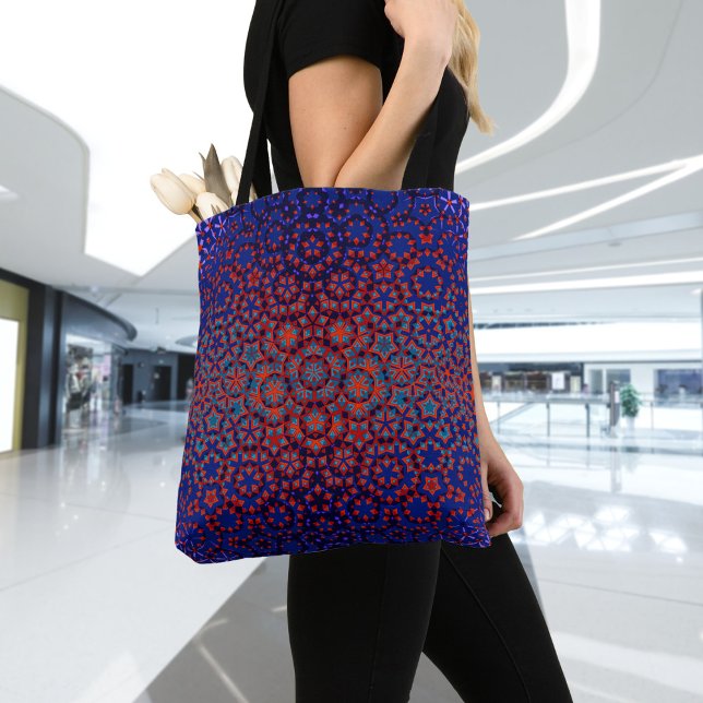 Bold Blue And Red Pattern Tote Bag (Creator Uploaded)