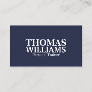 Bold Blue and White Personal Trainer Business Card